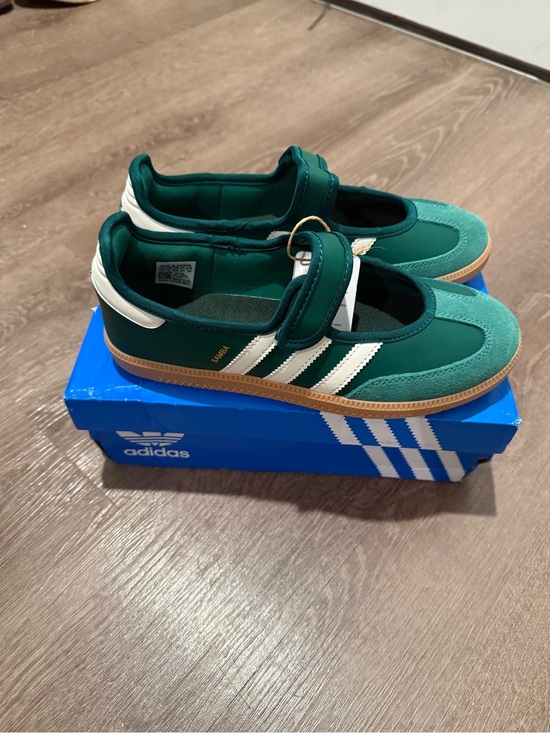 adidas Shoes - adidas Green and White Mary-Jane Style Sneakers